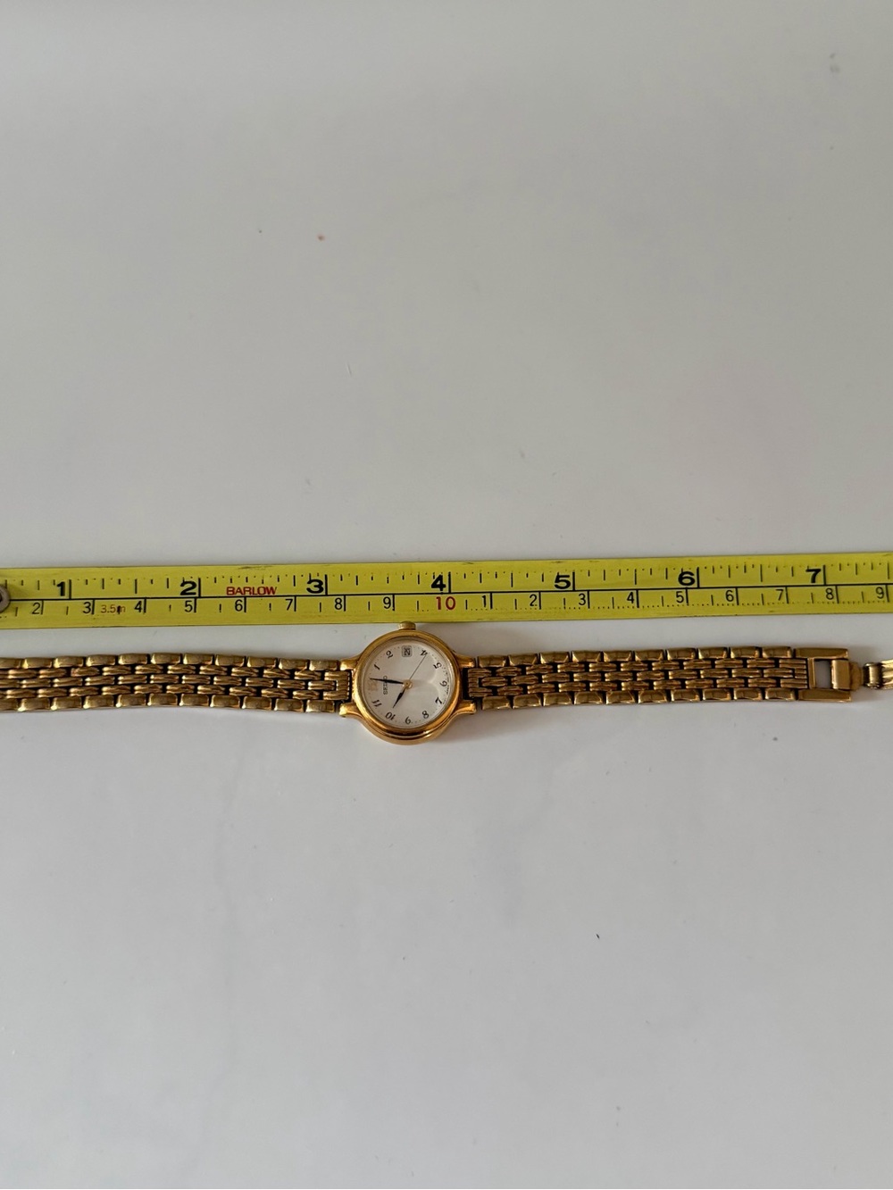 Seiko Gold Tone Watch with Day Date Calendar White Dial - Picture 14 of 14